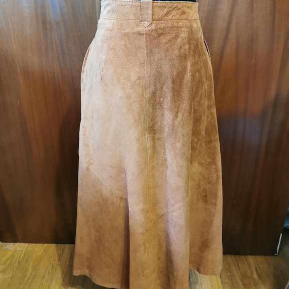 Vintage First Issue Carmel Suede Skirt Size 6 - Picture 4 of 8